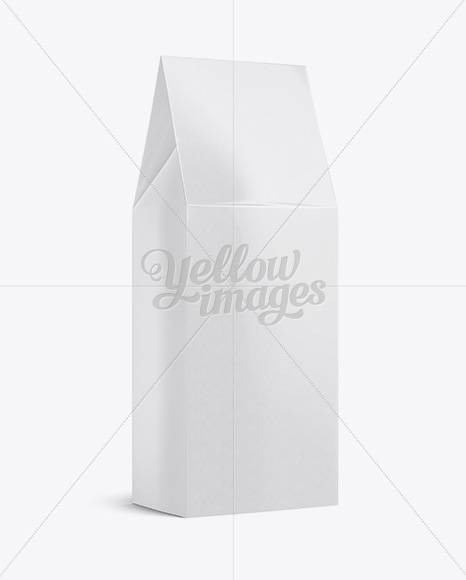 Glossy Paper Box Mockup - Halfside View