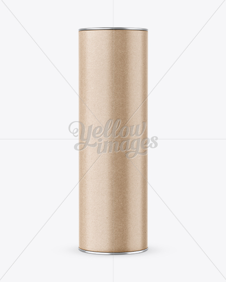 Kraft Paper Tube Mockup - Front View