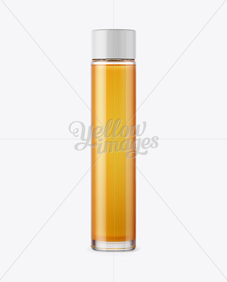 Glass Bottle With Honey Mockup - Front View