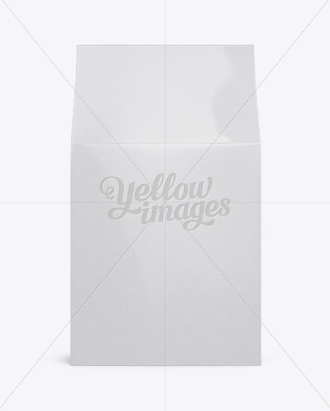 Glossy Paper Box Mockup - Front View