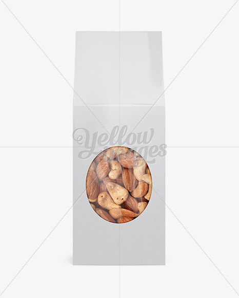 Glossy Paper Box W/ Window Mockup - Front View