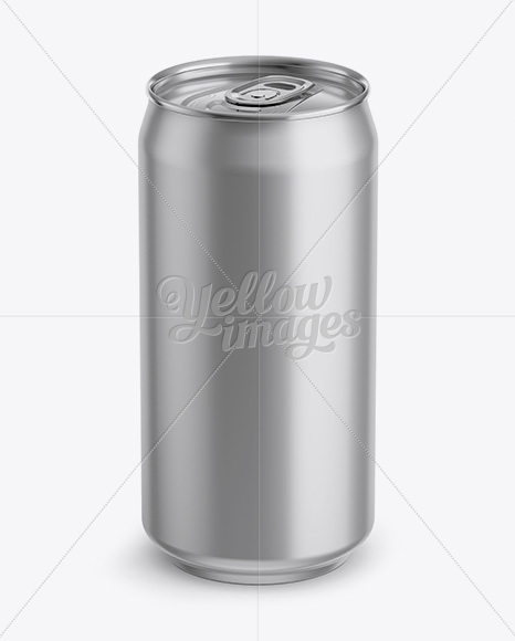 16Oz Metallic Aluminium Can Mockup (High-Angle Shot)