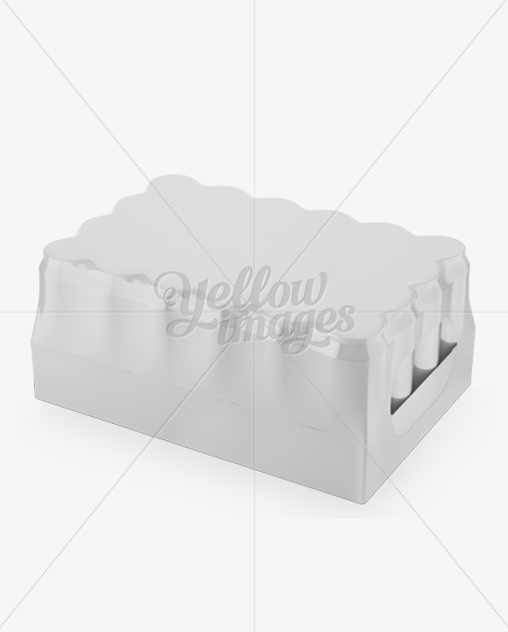 Pack with 24 Aluminium Cans Mockup - Halfside View (High-Angle Shot