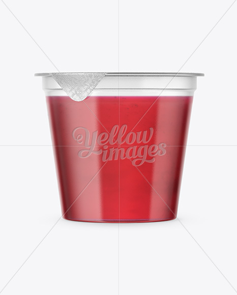 Clear Plastic Cup with Jelly Mockup - Front View