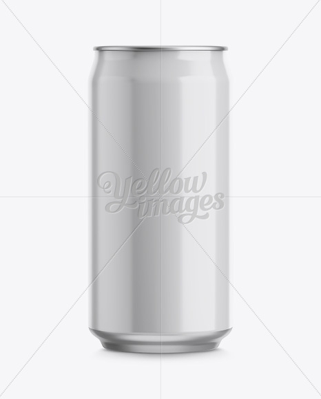 16Oz Glossy Aluminium Can Mockup - Front View (Eye-Level Shot) - Free