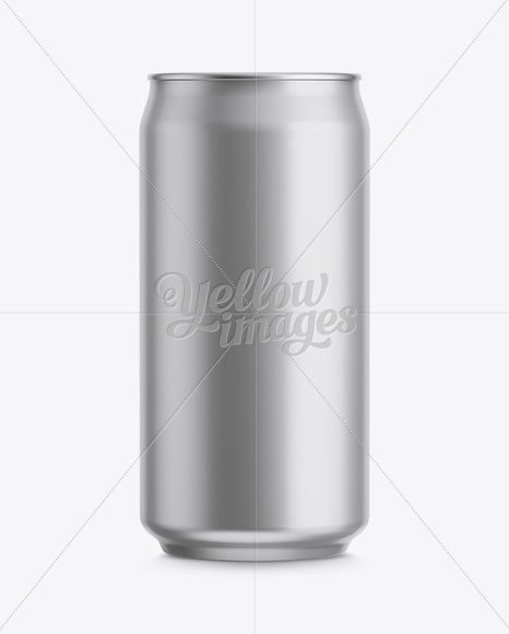 16Oz Metallic Aluminium Can Mockup - Front View (Eye-Level Shot)