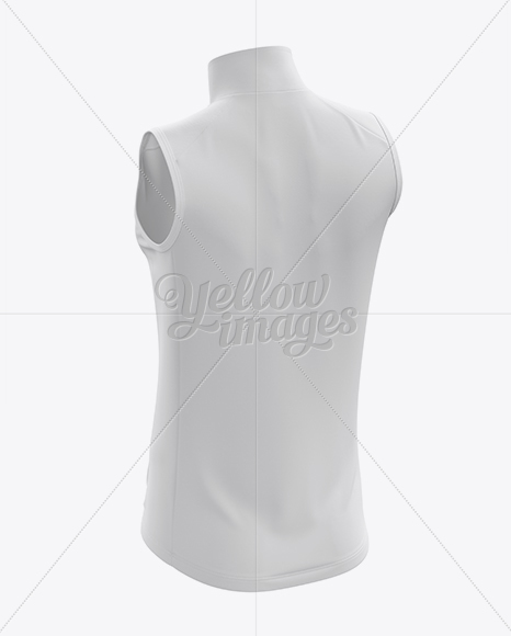 Men’s Cycling Vest mockup (Back Half Side View)