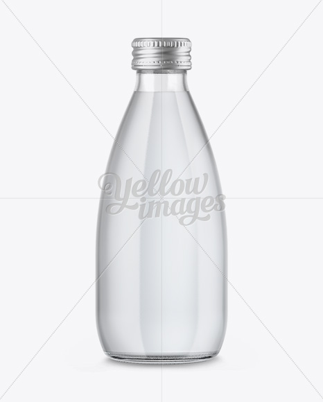 Clear Glass Water Bottle Mockup