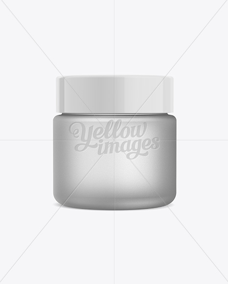 Frosted Glass Cosmetic Jar Mockup - Front View