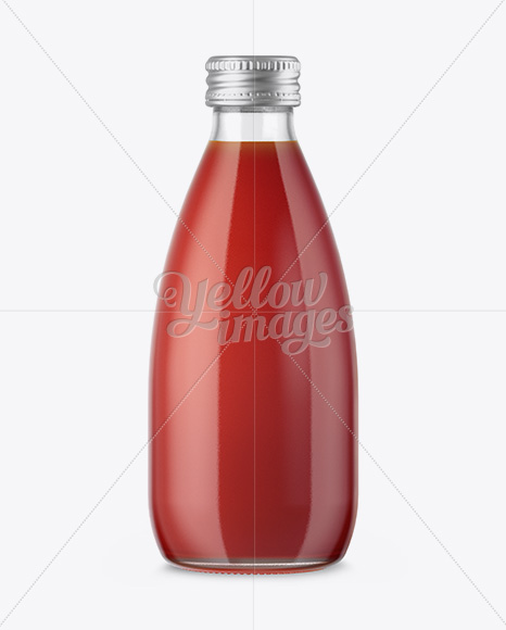 Clear Glass Bottle With Tomato Juice Mockup