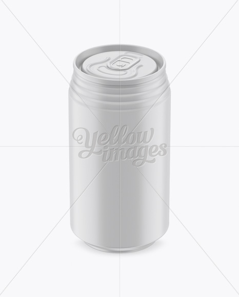 330ml Aluminium Can with Matte Finish Mockup (High-Angle Shot)