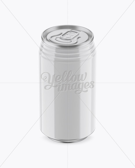 330ml Glossy Aluminium Can Mockup (High-Angle Shot) 330ml Glossy Aluminium Can Mockup (High-Angle Shot)