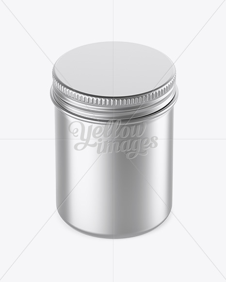 100ml Matte Metal Round Tin Box Mockup (High-Angle Shot) - Free