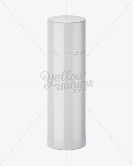 Glossy Cream Bottle Mockup - High-Angle Shot