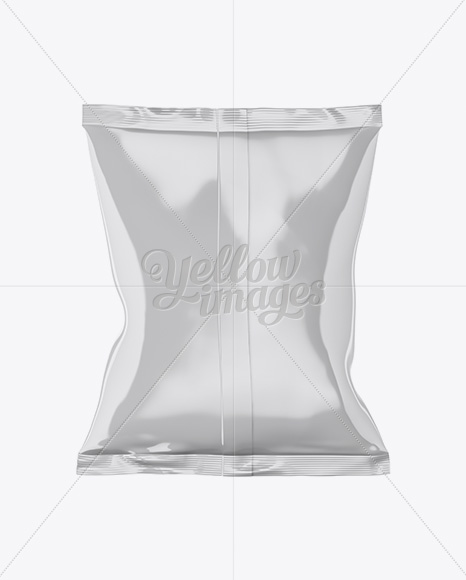 Glossy Snack Bag Mockup - Back View