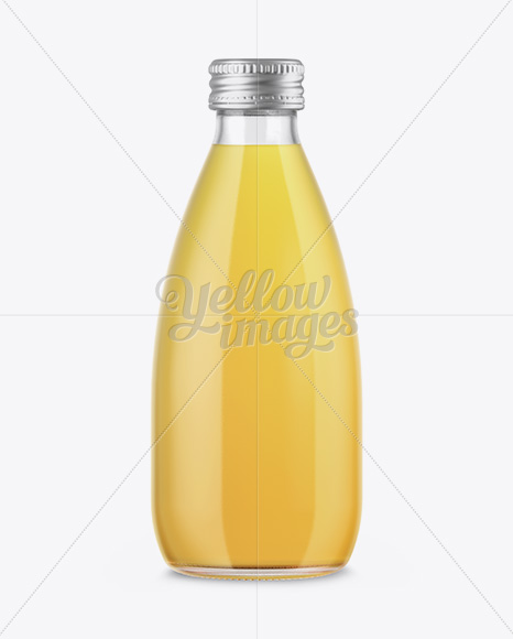 Clear Glass Bottle With Grape Juice Mockup