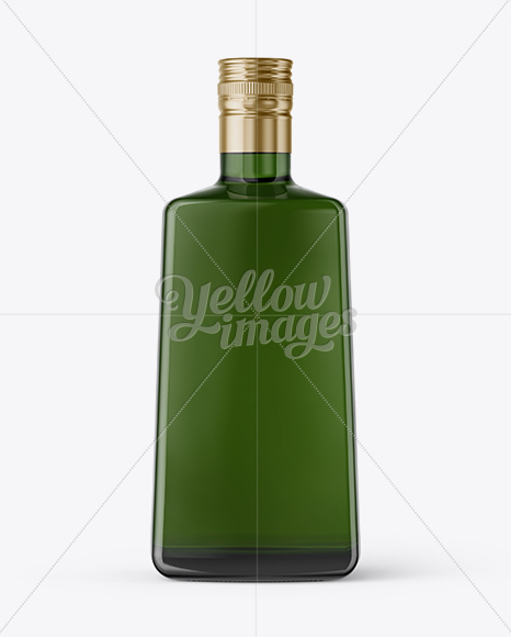 Square Green Glass Liquor Bottle Mockup - Free Download Images High