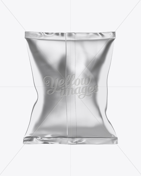 Metallic Snack Bag Mockup - Back View