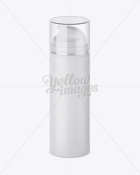 Matte Cream Bottle with Transparent Cap Mockup - Half-Side View (High-Angle Shot)