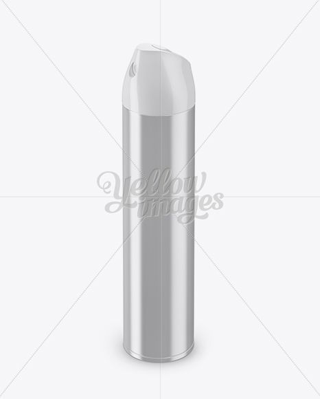 Glossy Metallic Air Freshener Bottle Mockup - High-Angle Shot