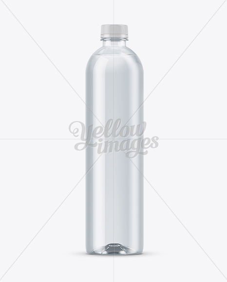 Clear PET Bottle With Water Mockup