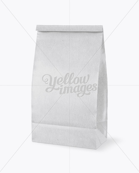 Kraft Paper Bag Mockup - Half Side View