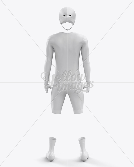 Men’s Full Cycling Time-Trial Kit mockup (Back View) - Free Download