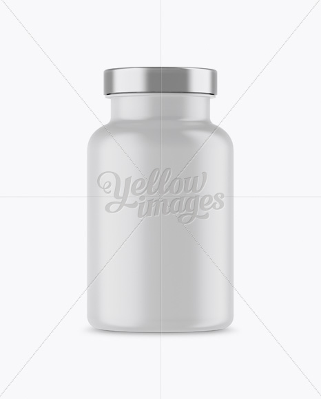 Matte Pills Bottle With Metal Cap Mockup