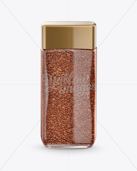 Instant Coffee Glass Jar Mockup - Front View (High-Angle Shot)