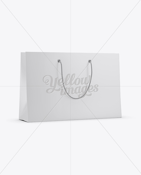 Matte Paper Shopping Bag With Rope Handle Mockup