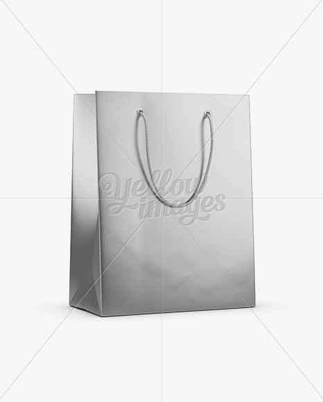 Metallic Shopping Bag With Rope Handle Mockup