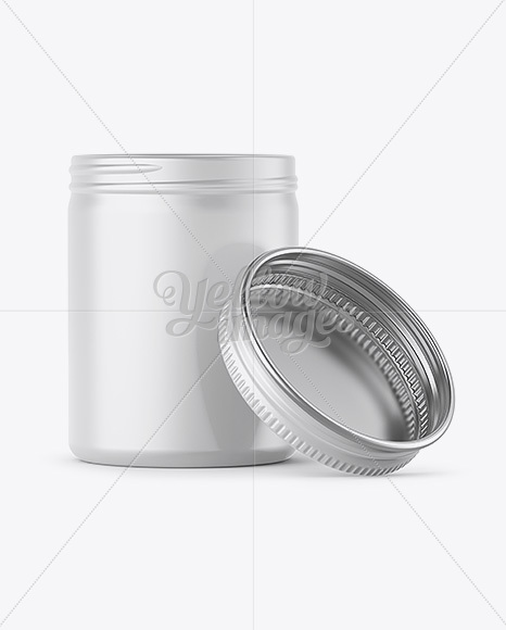 100ml Open Round Tin Box with Matte Finish Mockup - Front View