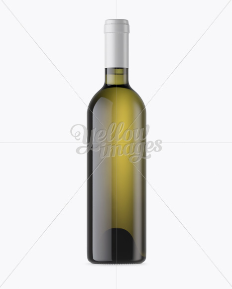 Antique Green Wine Bottle Mockup - Front View