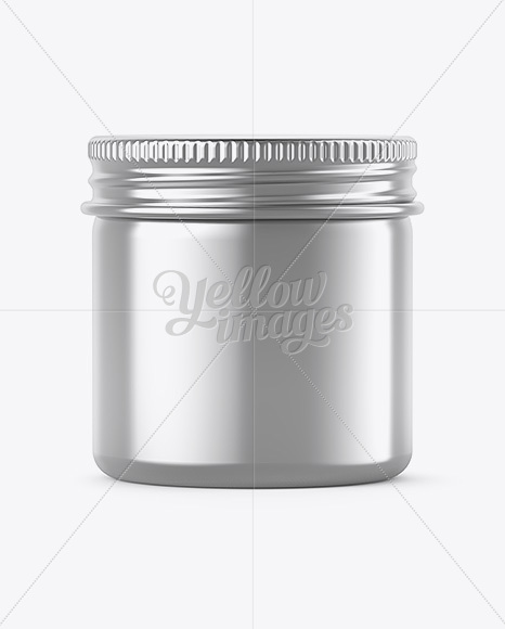 50ml Metallic Round Tin Box Mockup - Front View