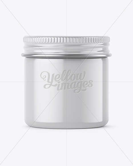 50ml Round Tin Box with Glossy Finish Mockup - Front View