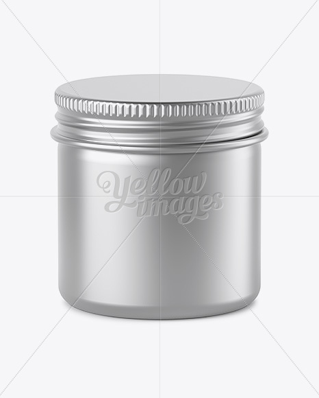 50ml Matte Metal Round Tin Box Mockup - High-Angle Shot