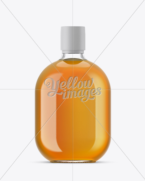 Clear Glass Whiskey Bottle Mockup