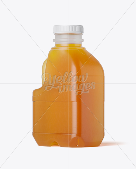 Frosted Plastic Jug With Honey Mockup - Half Side View