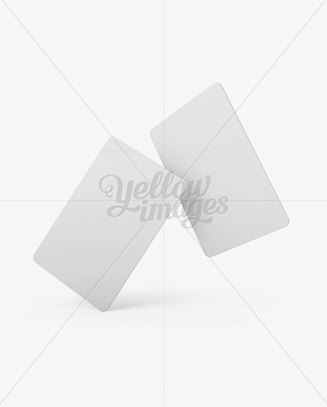 Two Plastic Business Cards Mockup