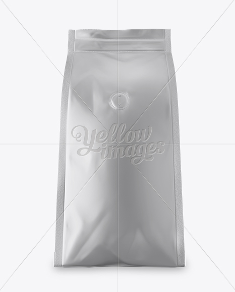 Matte Metallic Coffee Bag With Valve Mockup - Hero Shot