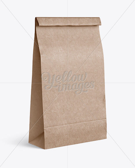 Kraft Paper Food/Snack Bag Mockup - Halfside View