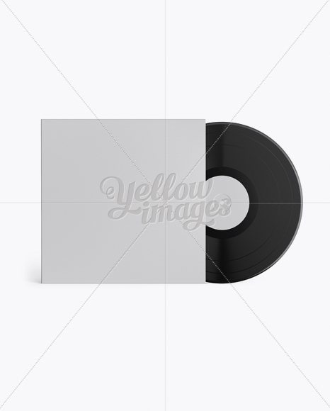 Vinyl Record With Paper Cover Mockup