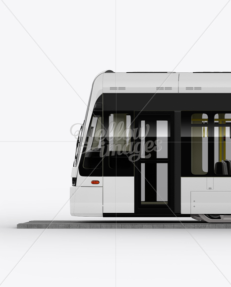 Light Rail Train Bybanen Mockup - Side View