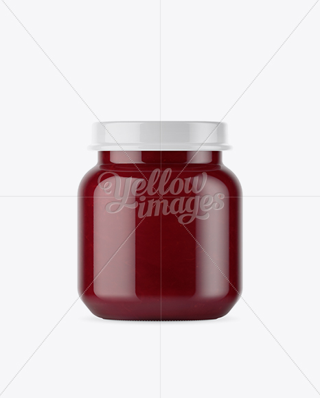 Baby Food Plum Puree Small Jar Mockup - Front View - Free Download