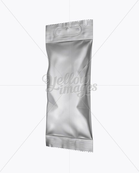 Matte Metallic Snack Package Mockup - Half Side View