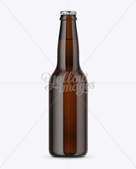 Amber Glass Beer Bottle Mockup