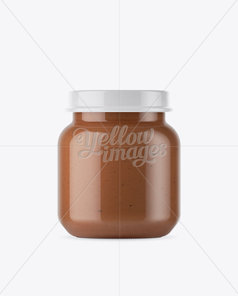 Baby Food Vegetable Puree Small Jar Mockup - Front View