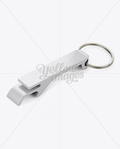 Bottle Opener With Paint Finish Mockup - Halfside View - Free Download