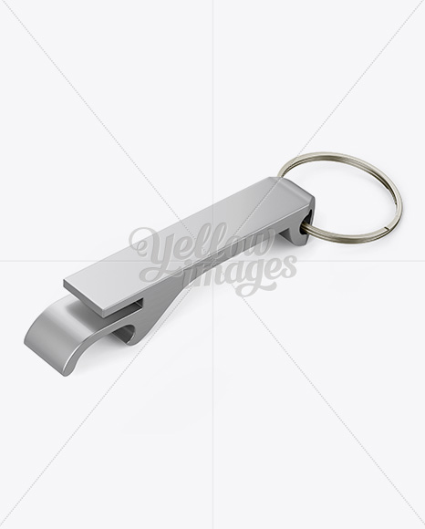 Aluminium Bottle Opener Mockup - Halfside View