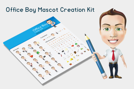 Office Boy Mascot Creation Kit - Office